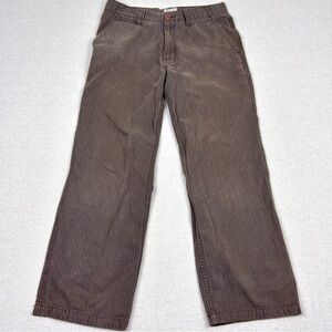 Vintage Aeropostale Railroad Wabash Workwear Pinstripe Brown Flat Front Pants